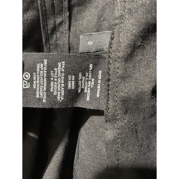 Theory Womens Unlined Open Front Linen Blazer Jacket Black Linen Size 0 - Picture 3 of 8